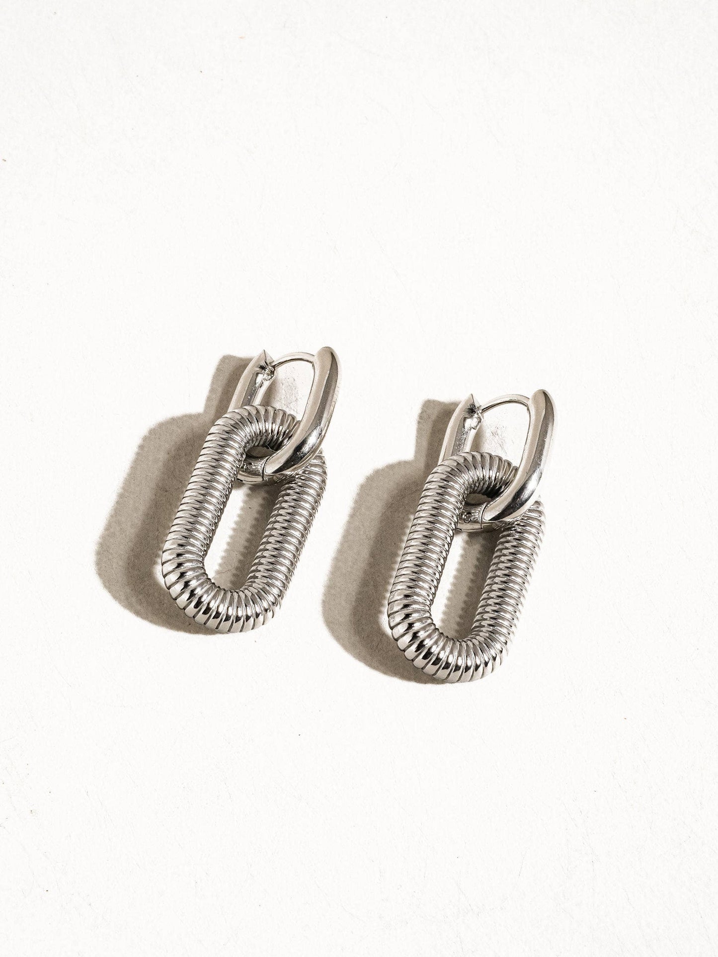 Kate 18K Non-Tarnish Double Chain Hoop Earring: Yellow Gold