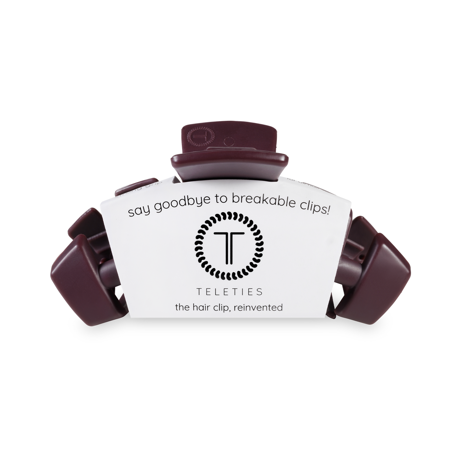 TELETIES - Classic Hair Clip | Med. | Burgundy Bliss