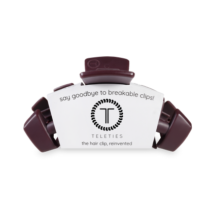 TELETIES - Classic Hair Clip | Med. | Burgundy Bliss