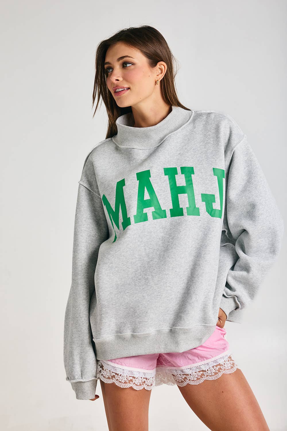 Mahj & Bam Mockneck - Green