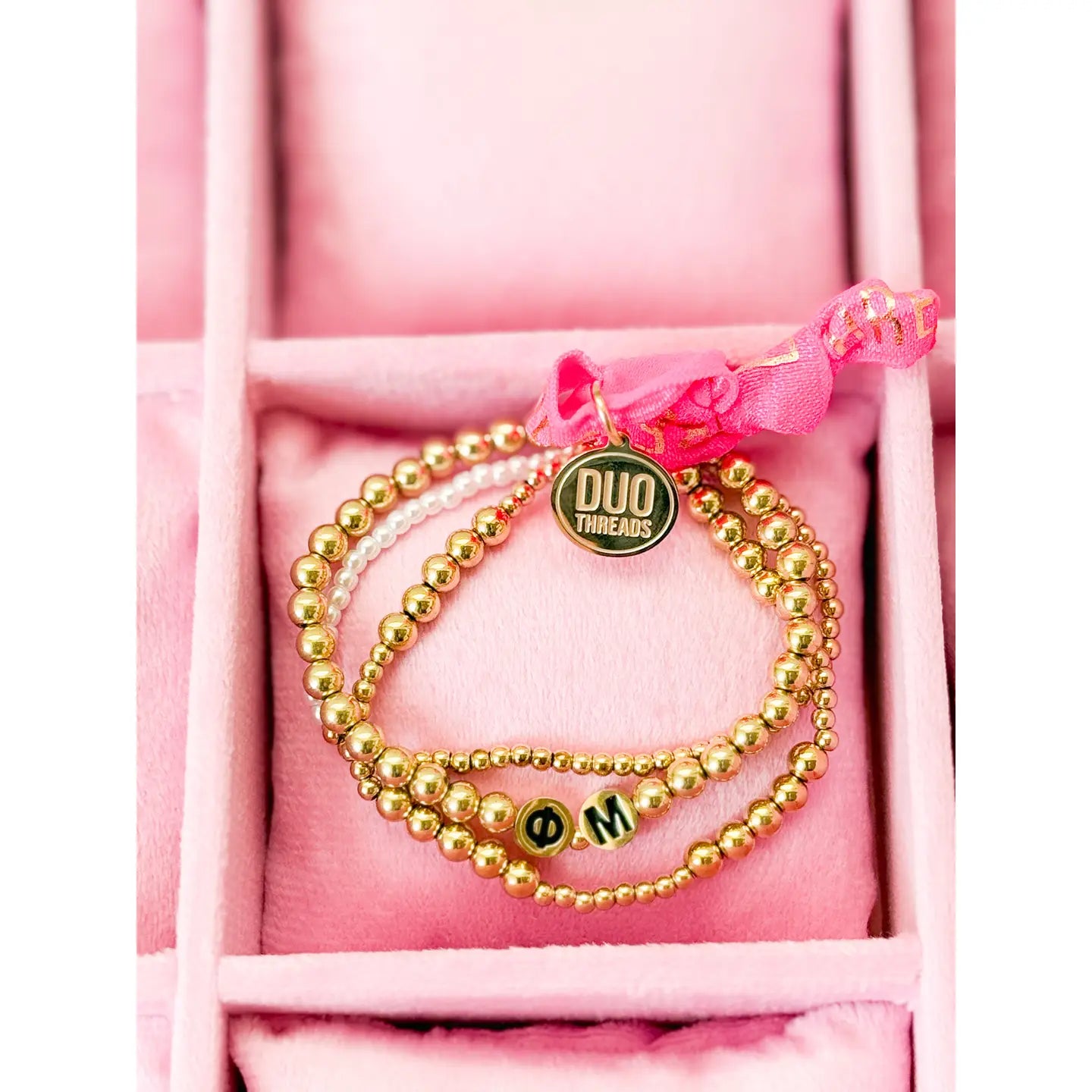 Phi Mu Gold Stack Bracelet