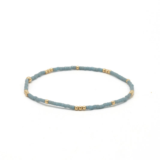 Newport - Pale Turquoise + Gold Waterproof Bracelet