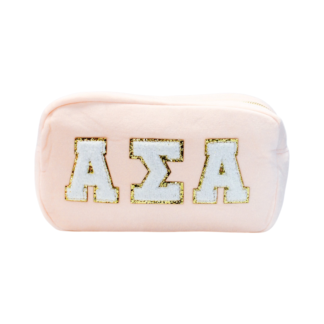 Theta Chenille Cosmetic Bag