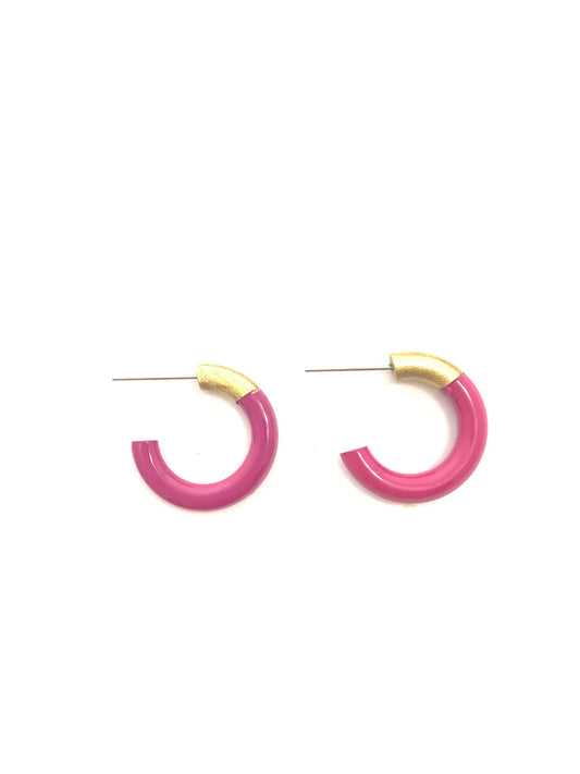 Liz Small Hoops - Fushcia