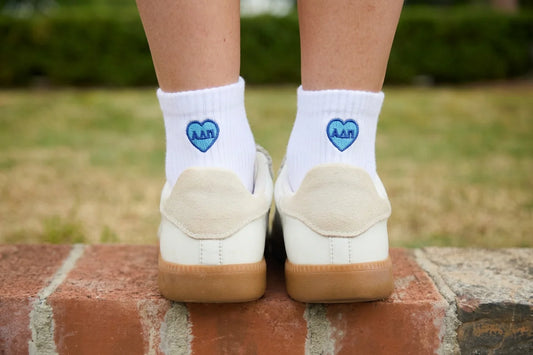 ADPi Heart Quarter Socks