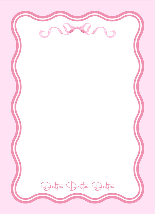 Coquette Sorority Notepad - Tri Delta