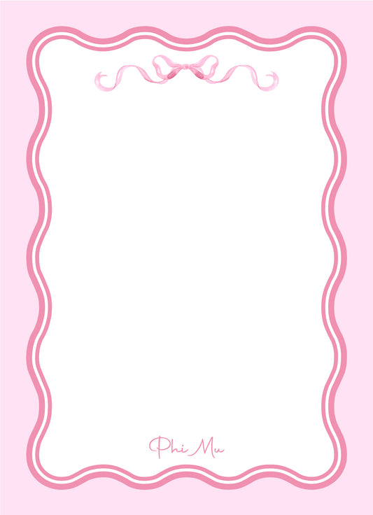 Coquette Sorority Notepad - Phi Mu