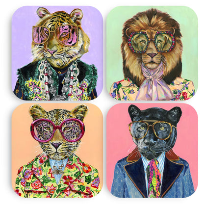 Big Cats Set of 4 Coasters