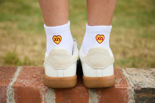 XO Heart Quarter Socks