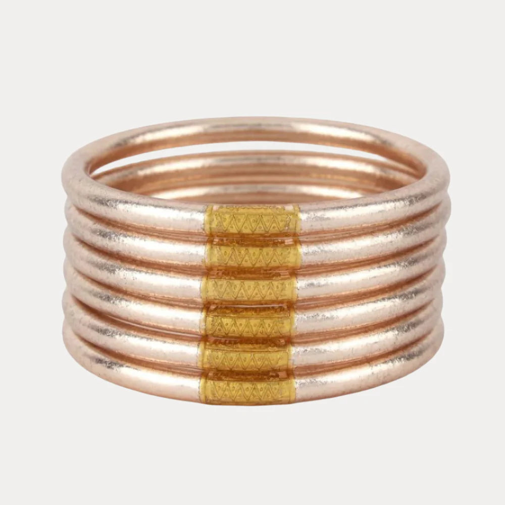 Champagne All Weather Bangles® (Set of 6) - Serenity Prayer