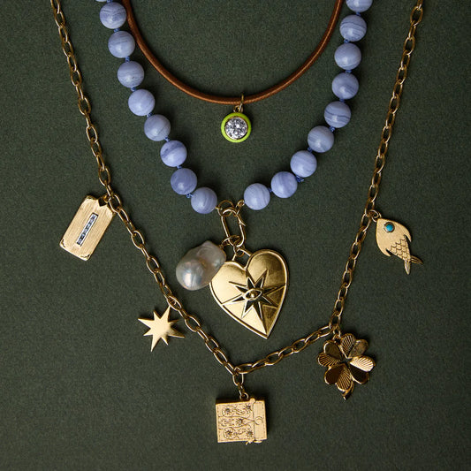 Pearl Necklace with Seeing Heart Charm
