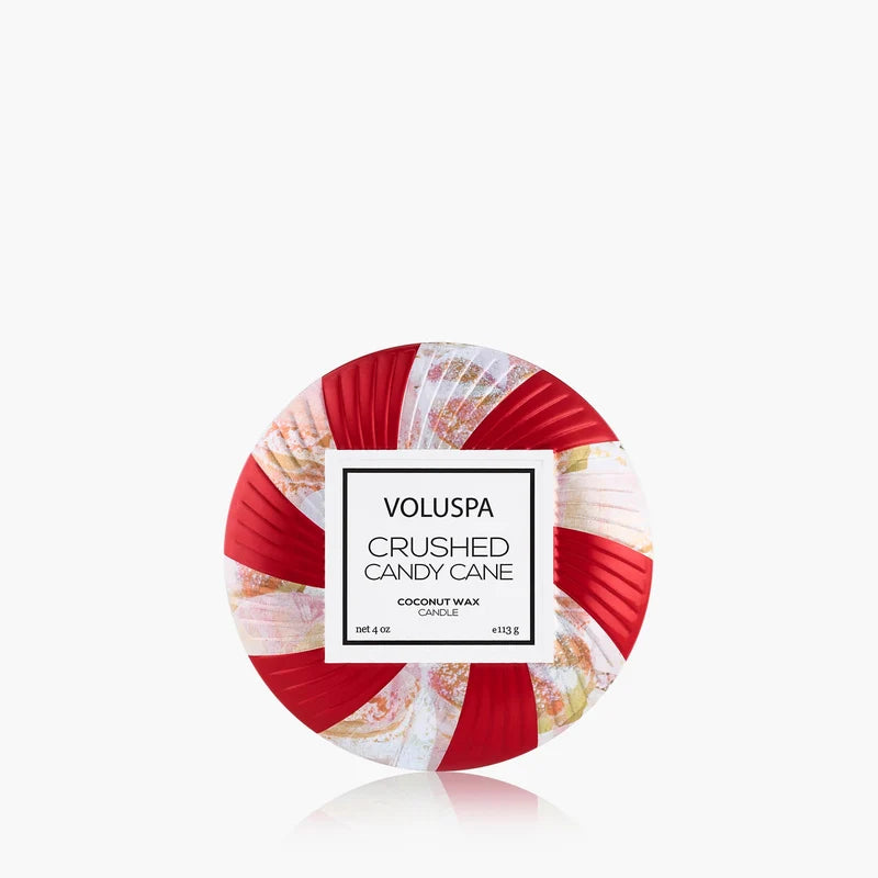 Crushed Candy Cane Mini Tin Candle