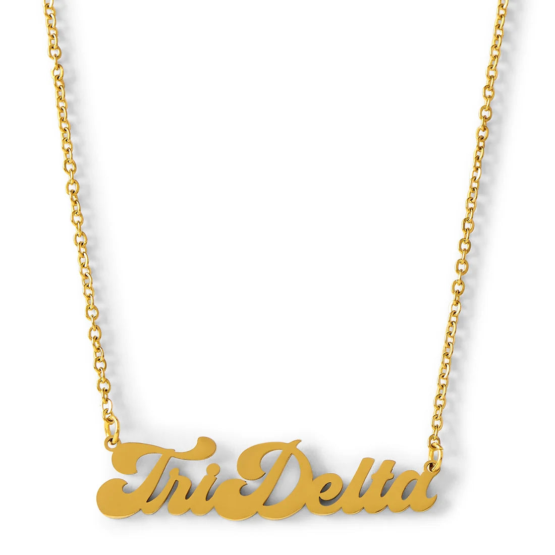 Tri Delta Retro Gold Necklace