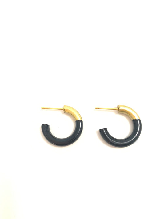 Liz Small Hoops - Black
