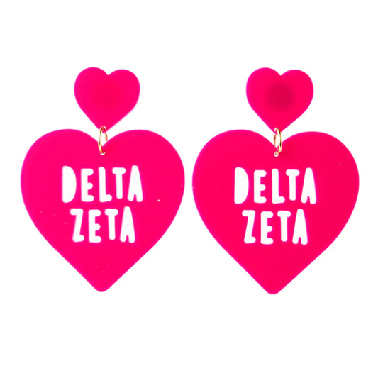 Heart Earrings - Delta Zeta