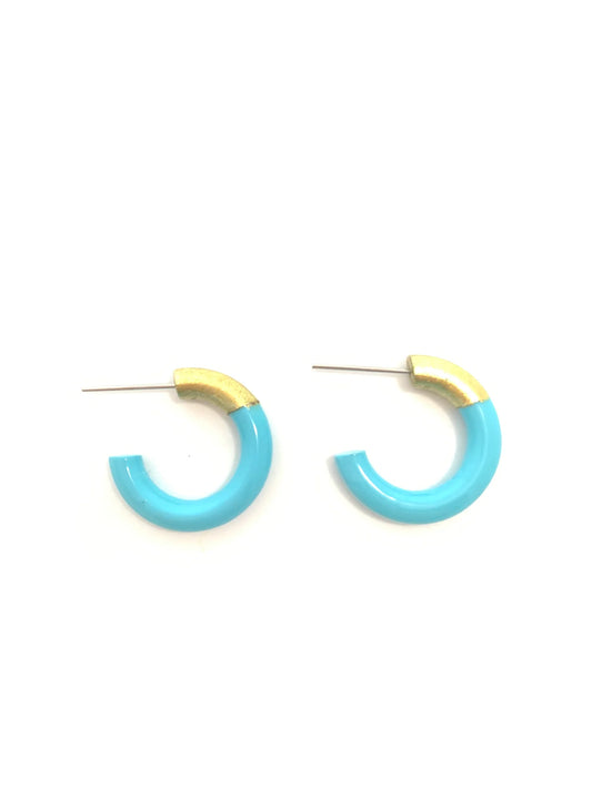 Liz Small Hoops - Aqua
