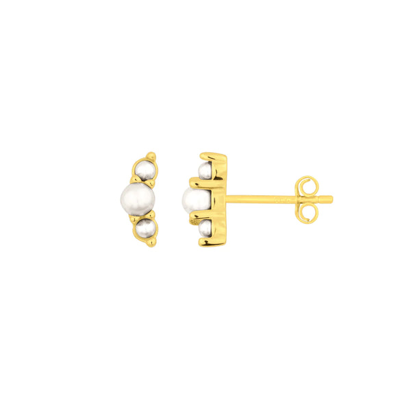 Lucie Pearl Studs in Gold