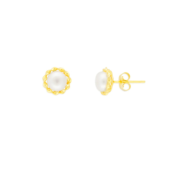 Margaux Pearl Studs in Gold