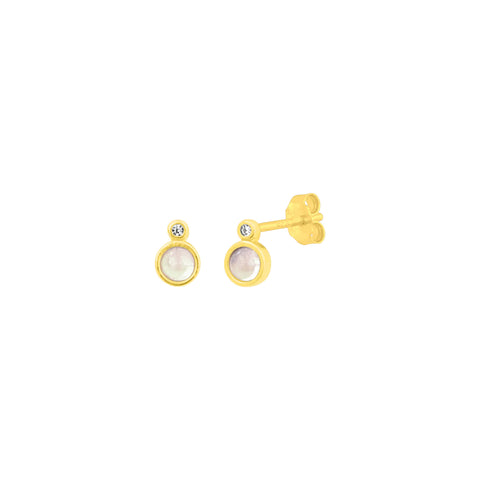 Reese Moonstone Studs Gold