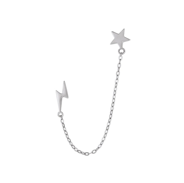 Star & Lighting Chain Studs in Silver