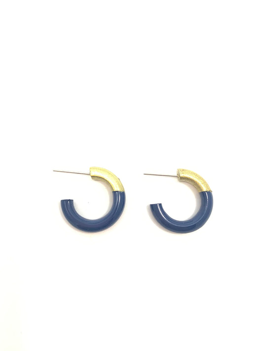 Liz Small Hoops - Navy