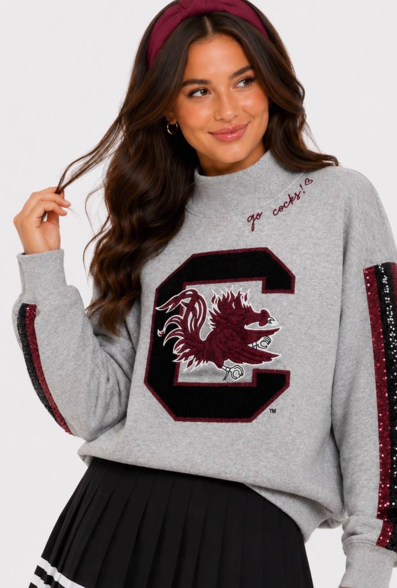 South Carolina Mock Neck Sequin Stripe