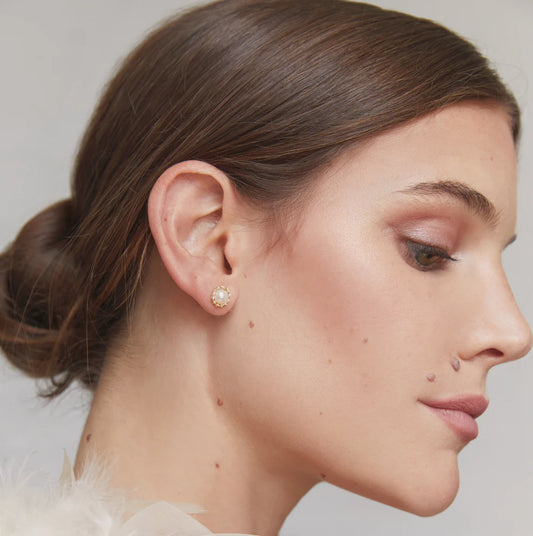 Margaux Pearl Studs in Gold