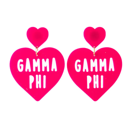 Heart Earrings - Gamma Phi Beta