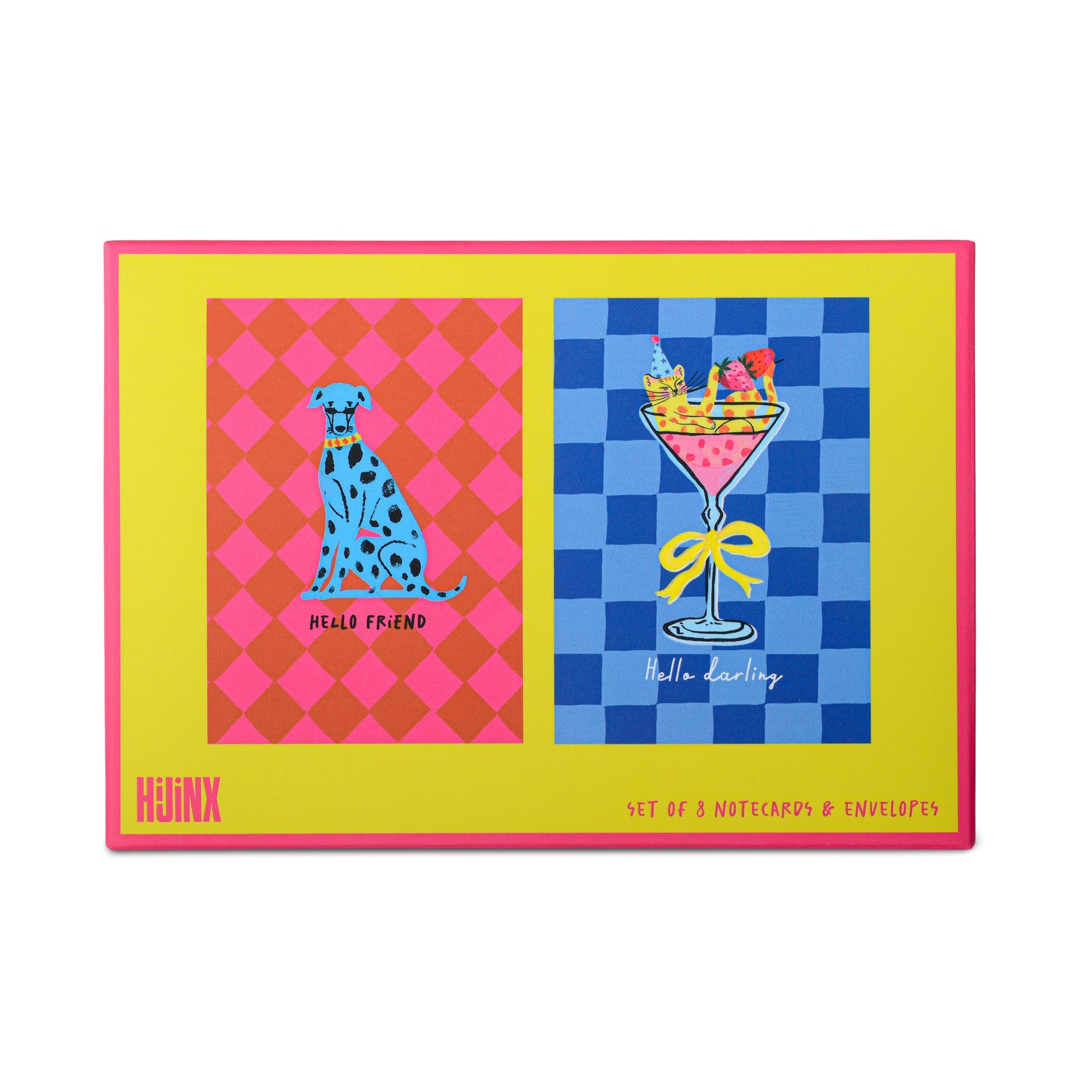 Set of 8 Note Cards: Hello Friends