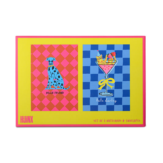 Set of 8 Note Cards: Hello Friends