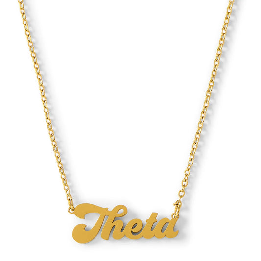 Theta Retro Gold Necklace