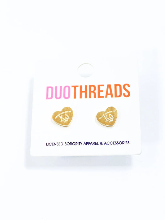 "Please Return" Heart Studs - KD