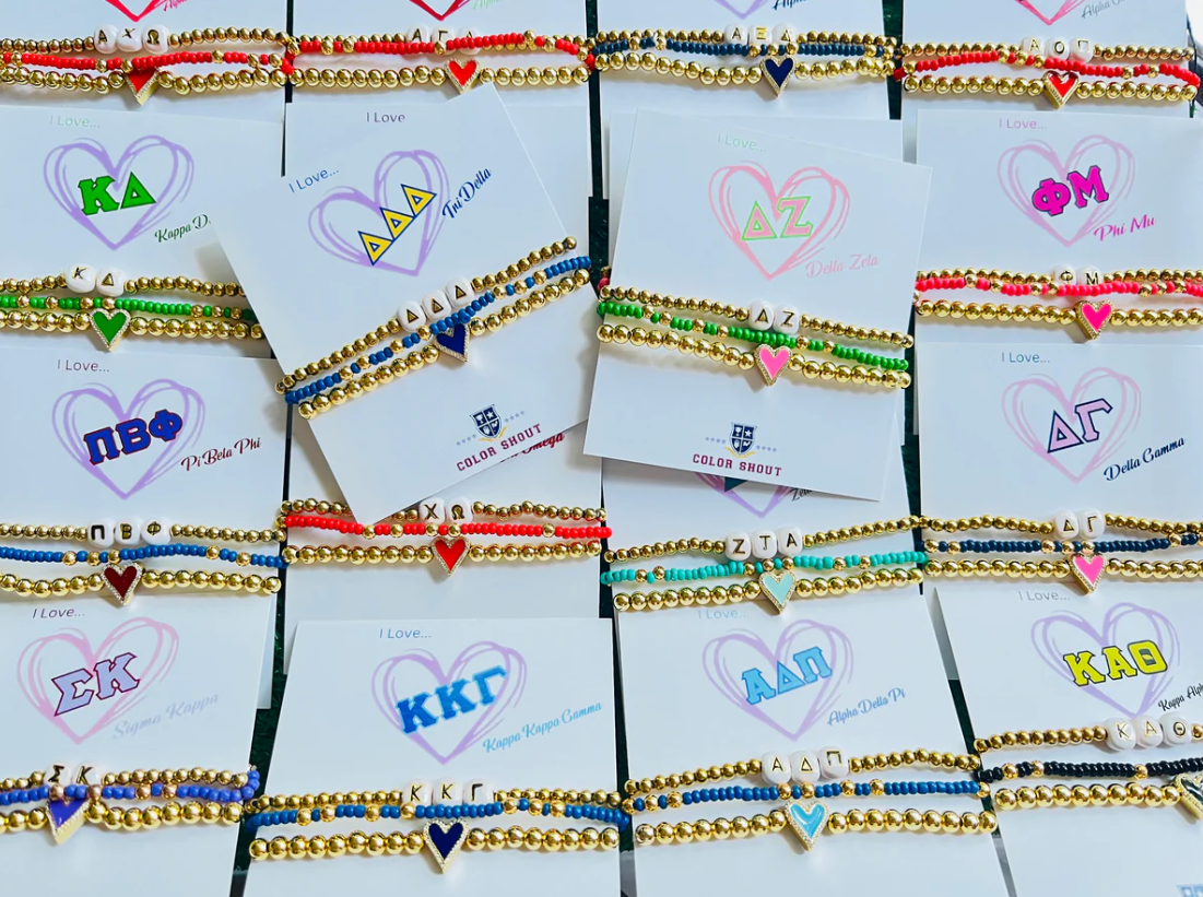 Greek "Love" Bracelet Stack - Tri Delta
