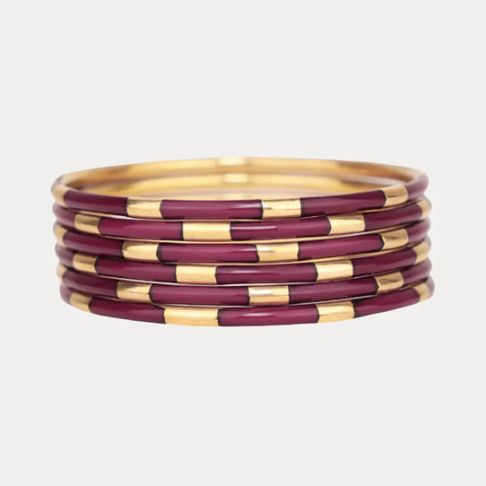 Maroon Veda Bangles - Set of 6