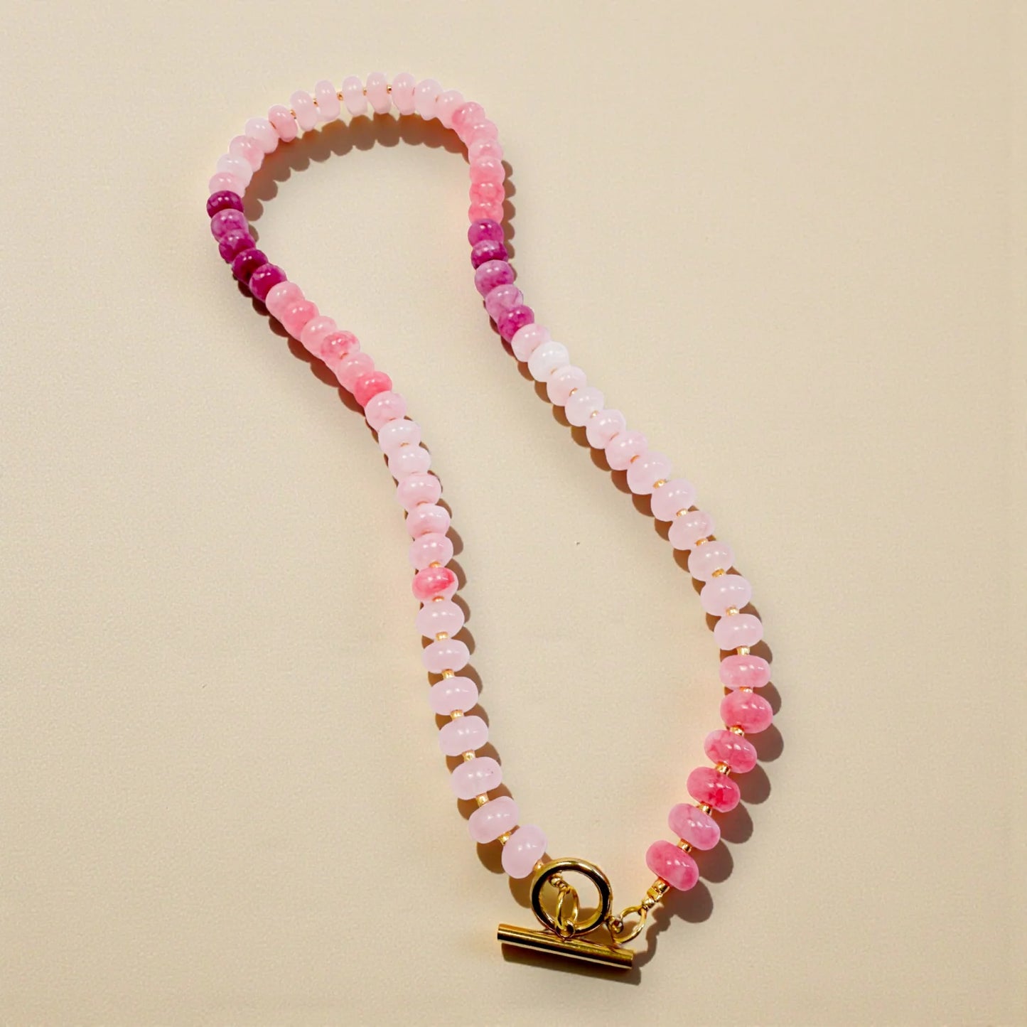 Bold Stone Necklace | Pink Quartz Ombre