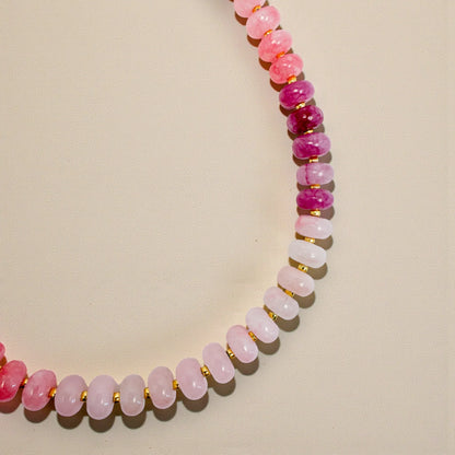 Bold Stone Necklace | Pink Quartz Ombre