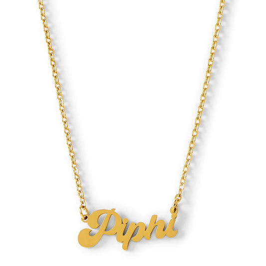 Pi Phi Retro Gold Necklace