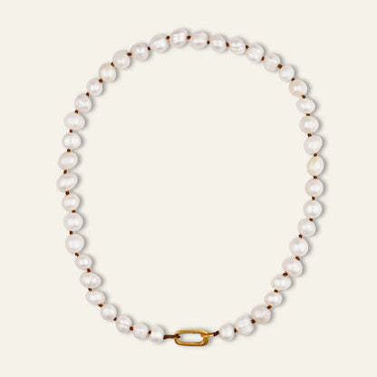 Pearl Necklace with Seeing Heart Charm