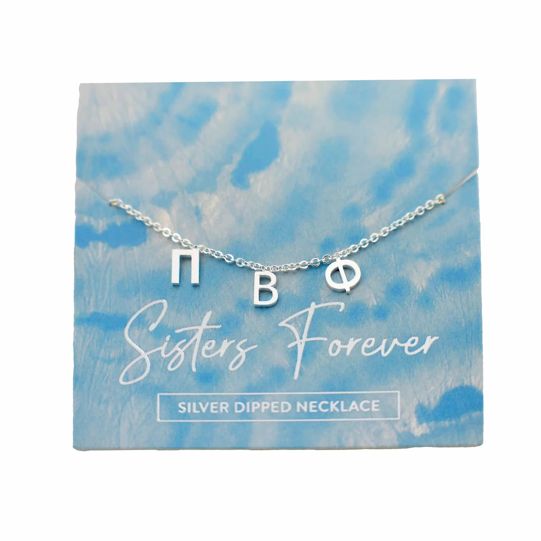 Pi Phi Silver Letter Necklace