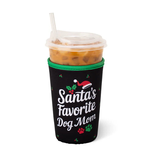 Santa's Favorite Dog Mom Coffee Coolie - Medium