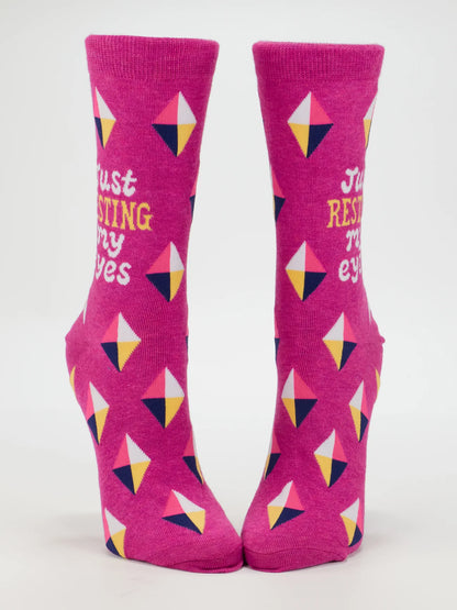 Resting My Eyes W-Crew Socks