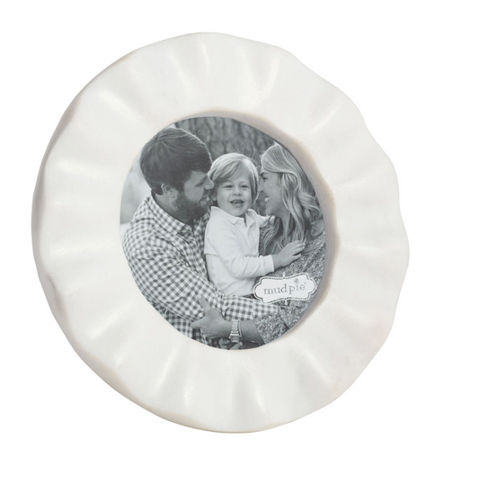 Circle Ruffled Marble Frame