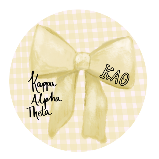 Theta Greek Bow Button