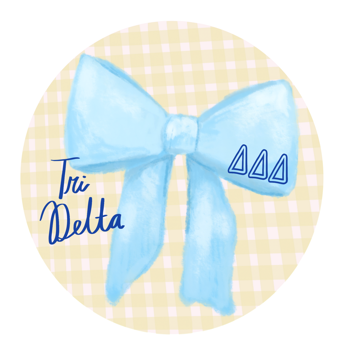 Greek Bow Button - Tri Delta