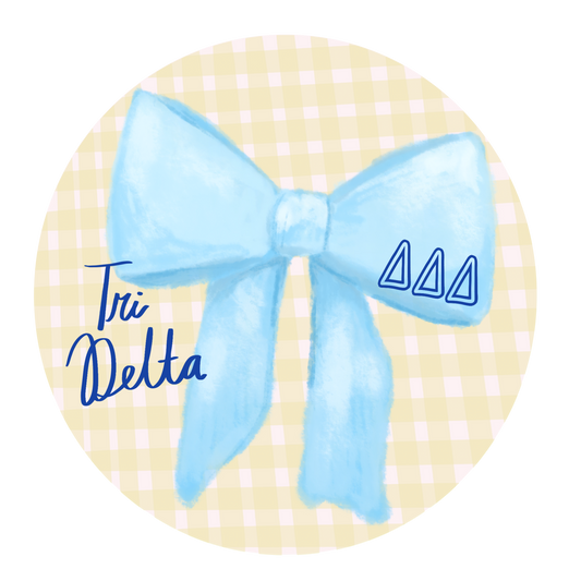 Greek Bow Button - Tri Delta