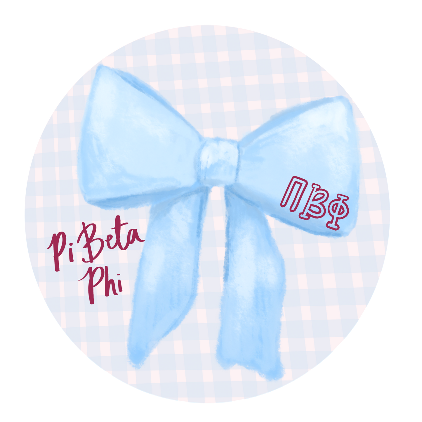 Pi Phi Greek Bow Button