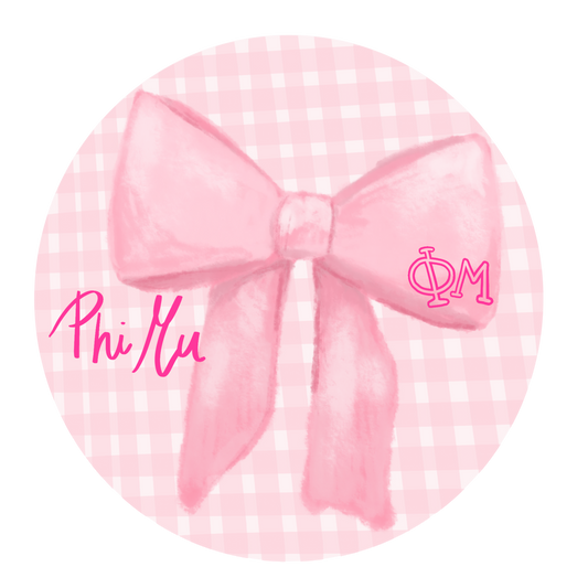 Greek Bow Button - Phi Mu
