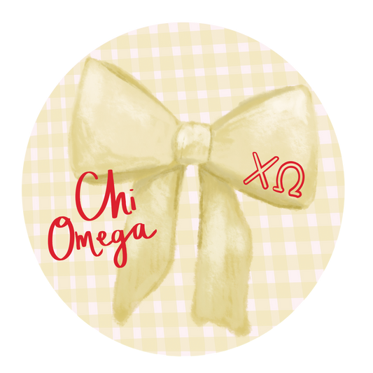 Greek Bow Button - Chi O