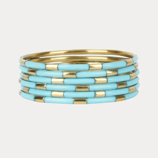 Turquoise Veda Bangles - Set of 6