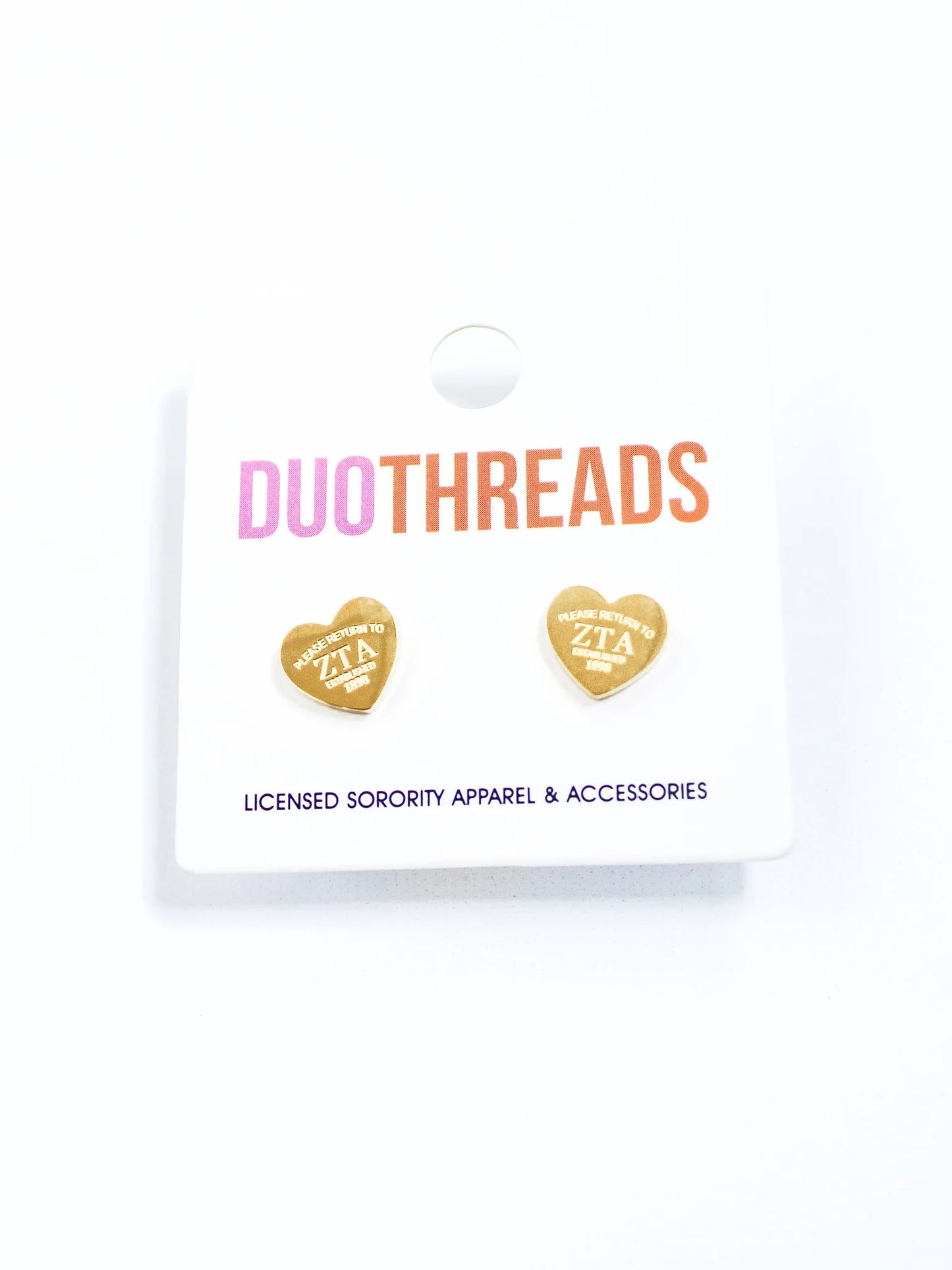 "Please Return" Heart Studs - ZTA